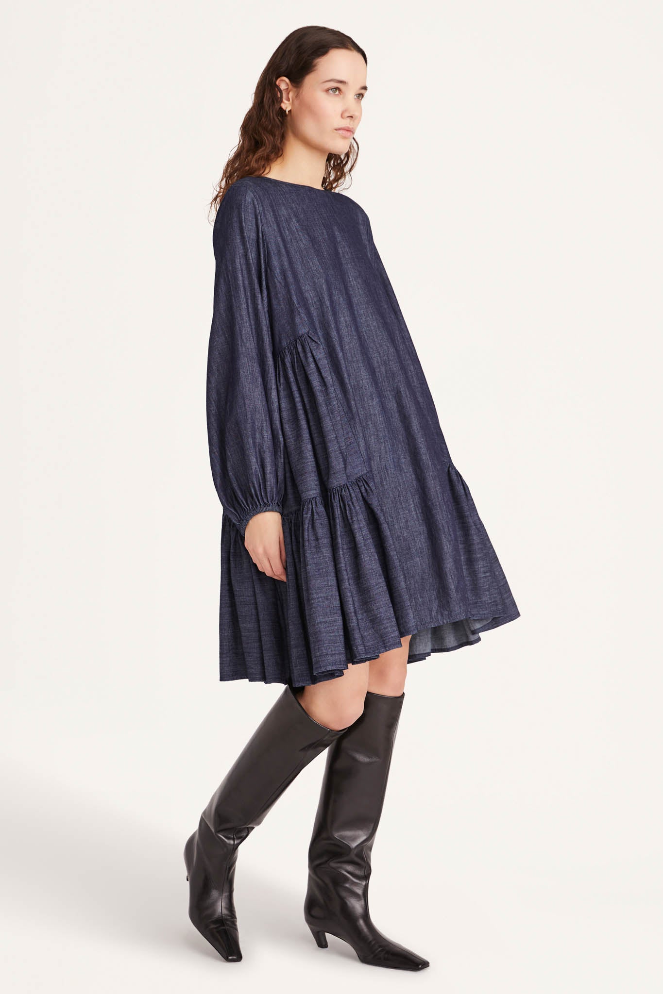 Byward Dress in Dark Denim