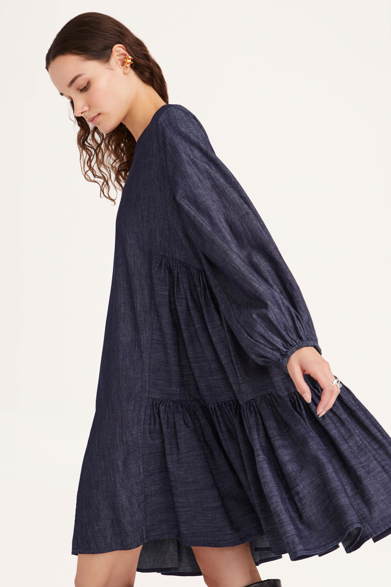 Byward Dress in Dark Denim