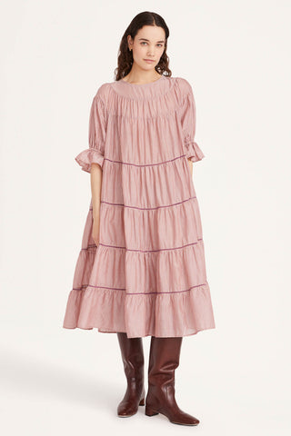 MERLETTE PARADIS DRESS IN MULBERRY MULTI STRIPE