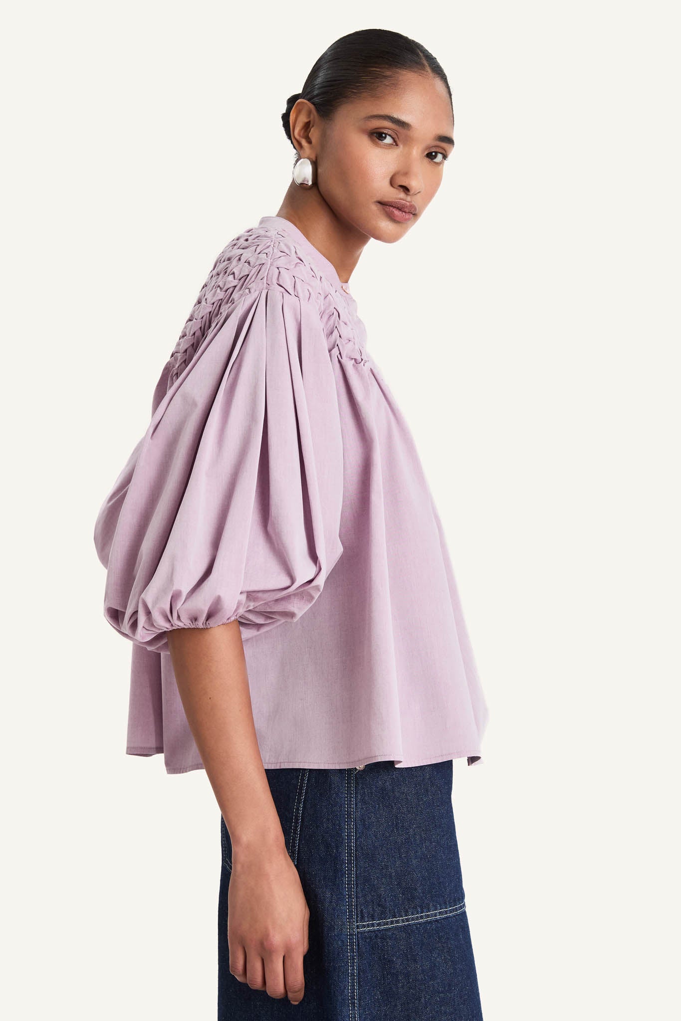 Meadow Top in Rose Chambray