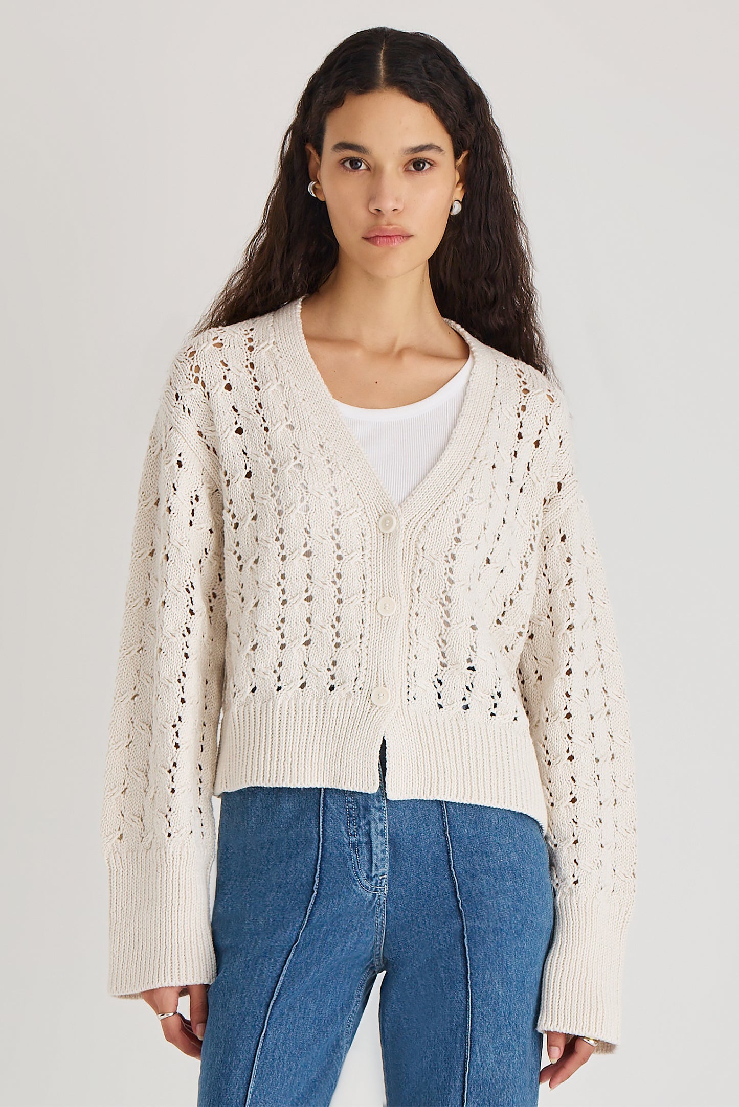 Haydee Cardigan in Ivory