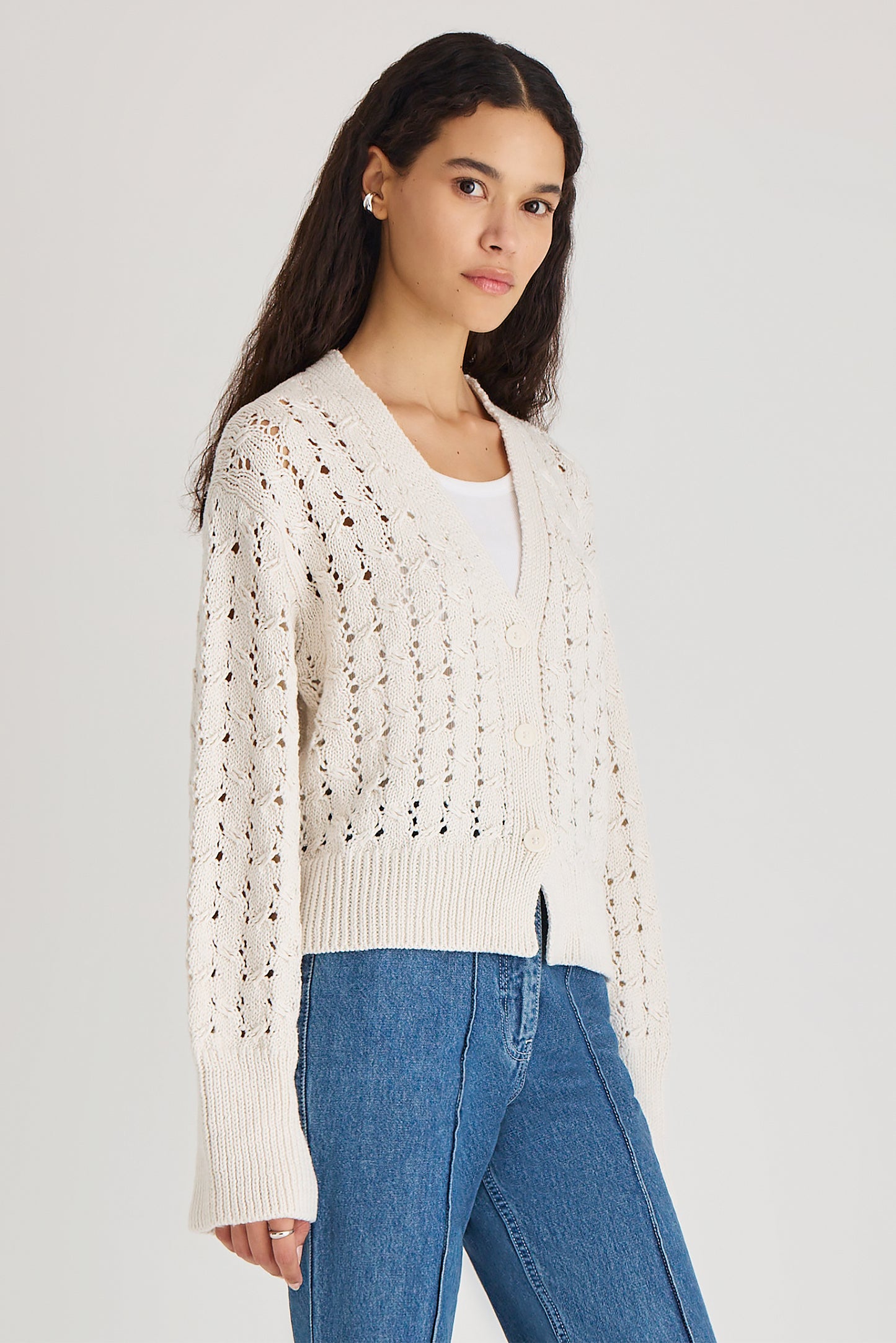 Haydee Cardigan in Ivory