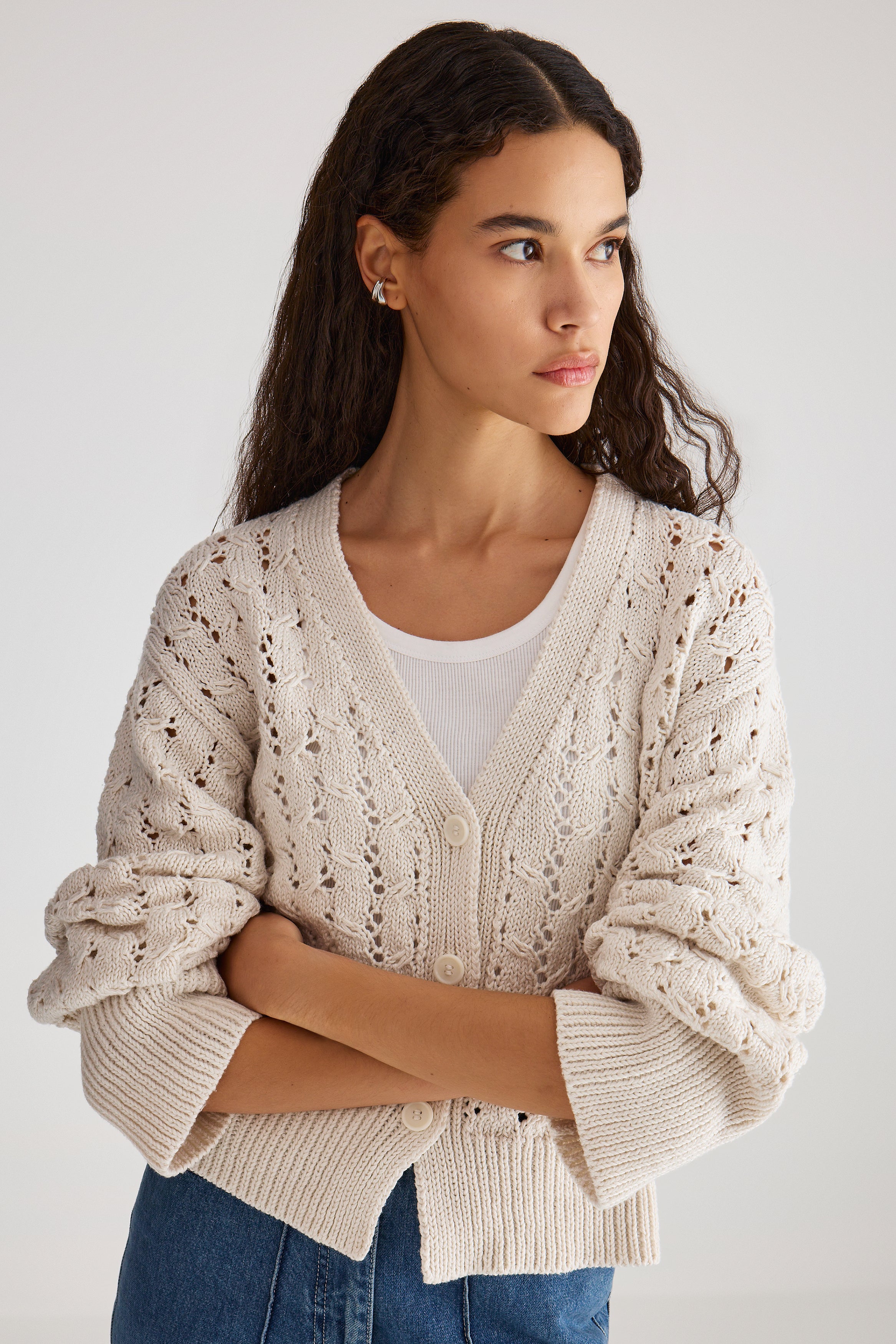 Haydee Cardigan in Ivory