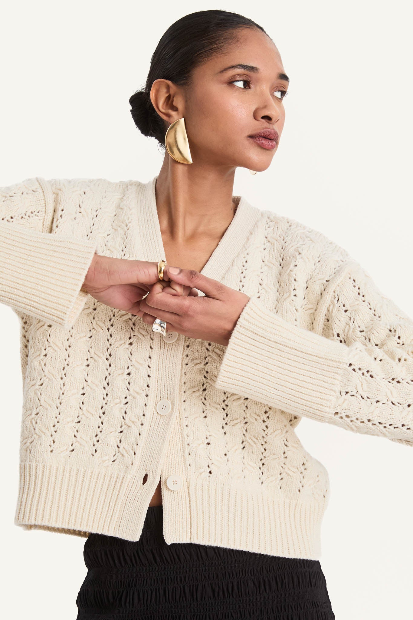 Haydee Cardigan in Ivory