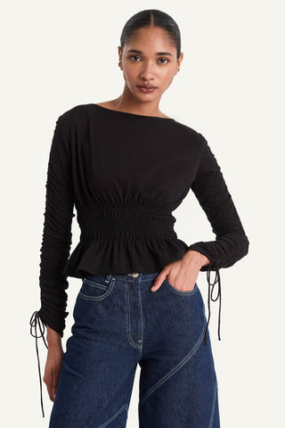 Merlette Mare Top In Black In Black