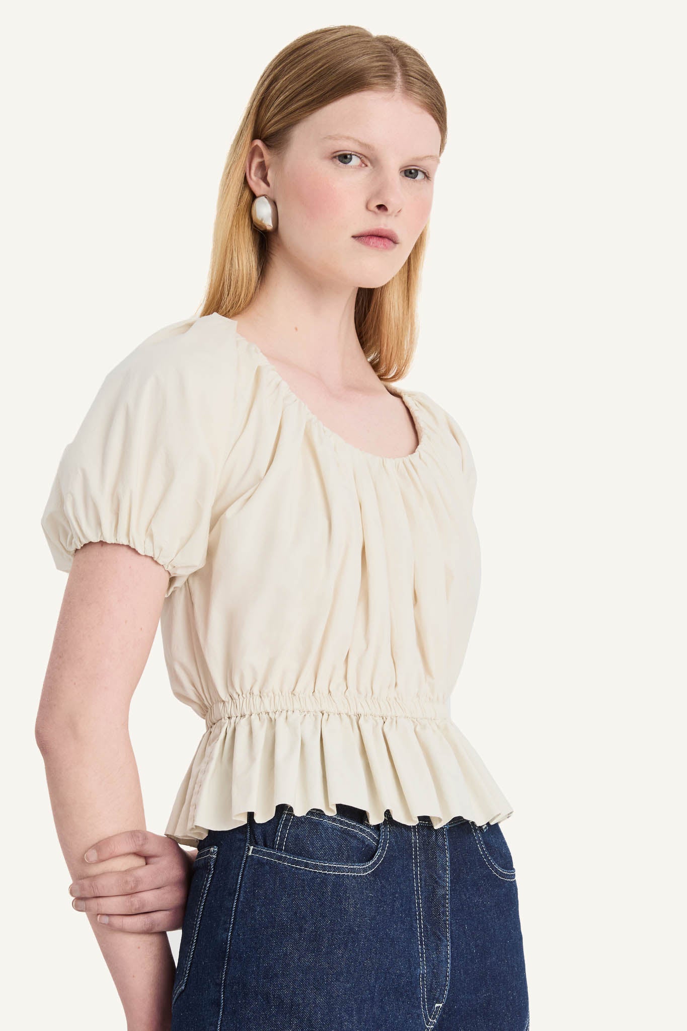 Silene Top in Chalk