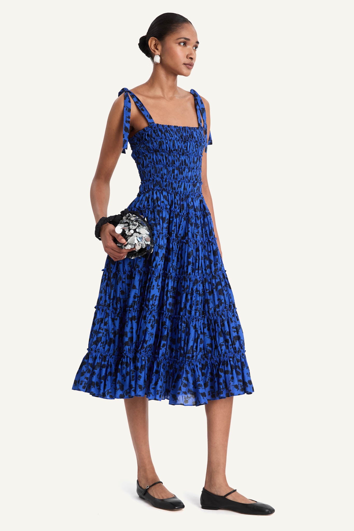 Galet Dress in Cobalt Ink Floral Print