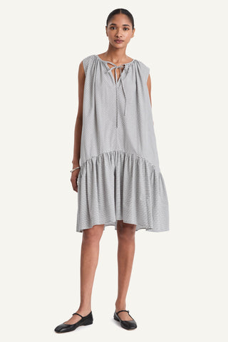 Merlette Camarat Dress In Navy Yarn Dyed Stripe In Navy Yarn Dyed Stripe