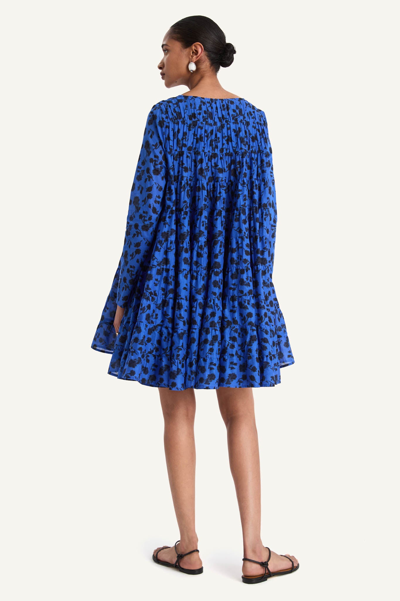 Solis Dress in Cobalt Ink Floral Print