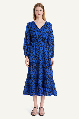 Merlette Eze Dress In Cobalt Ink Floral Print In Cobalt Ink Floral Print