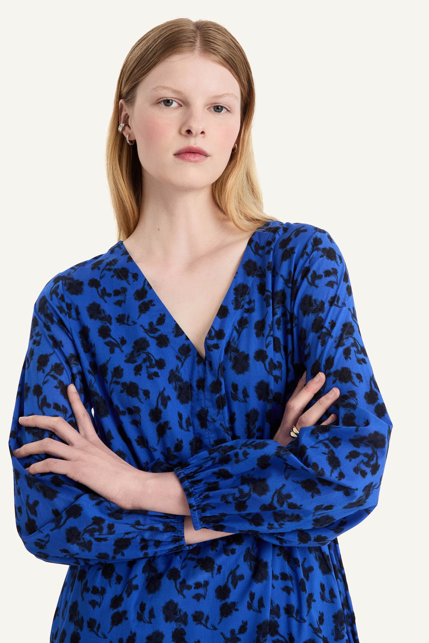 Eze Dress in Cobalt Ink Floral Print