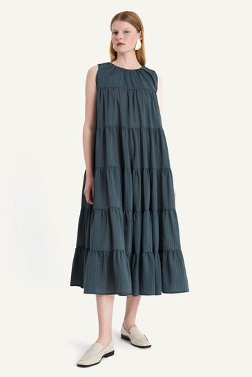 Caron Dress in Deep Slate