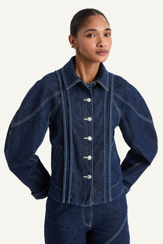 Merlette Folsom Jacket In Dark Denim In Dark Denim