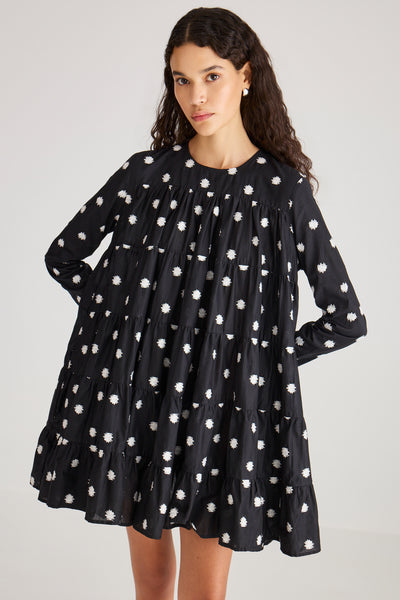 マーレット　SOLIMAN DRESS Merlette Soliman Tiered Dress in Black