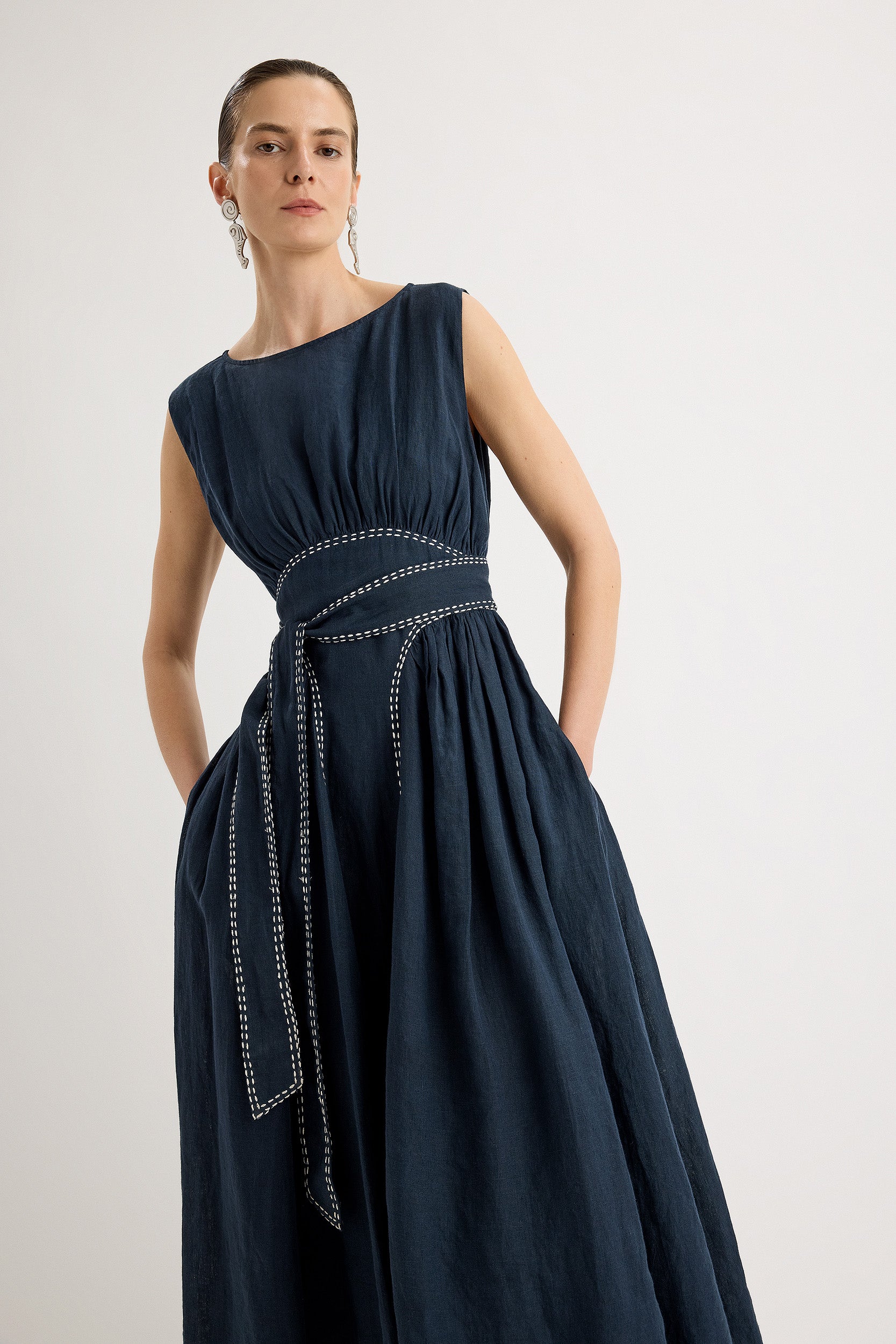 Verena Dress in Navy