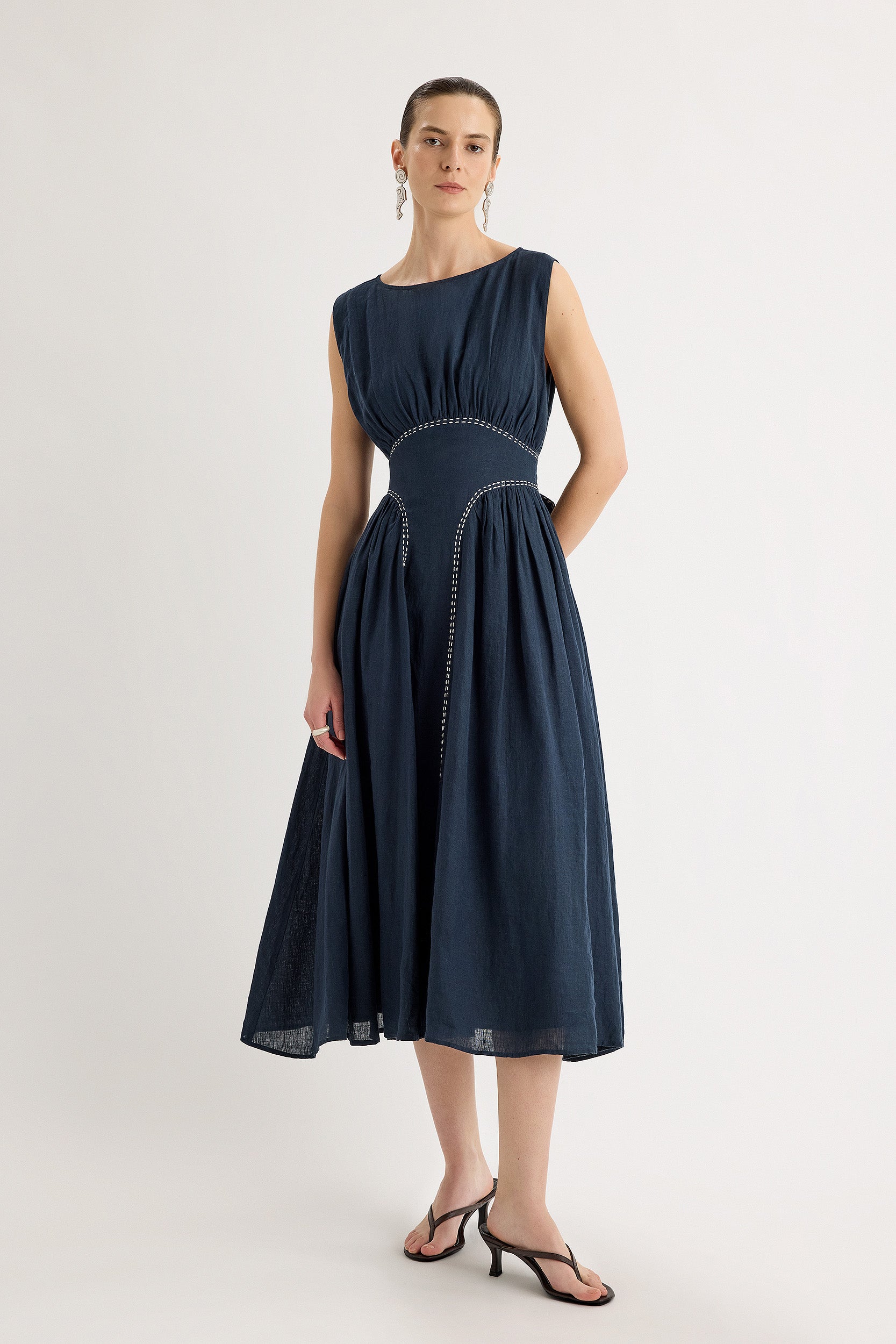 Verena Dress in Navy