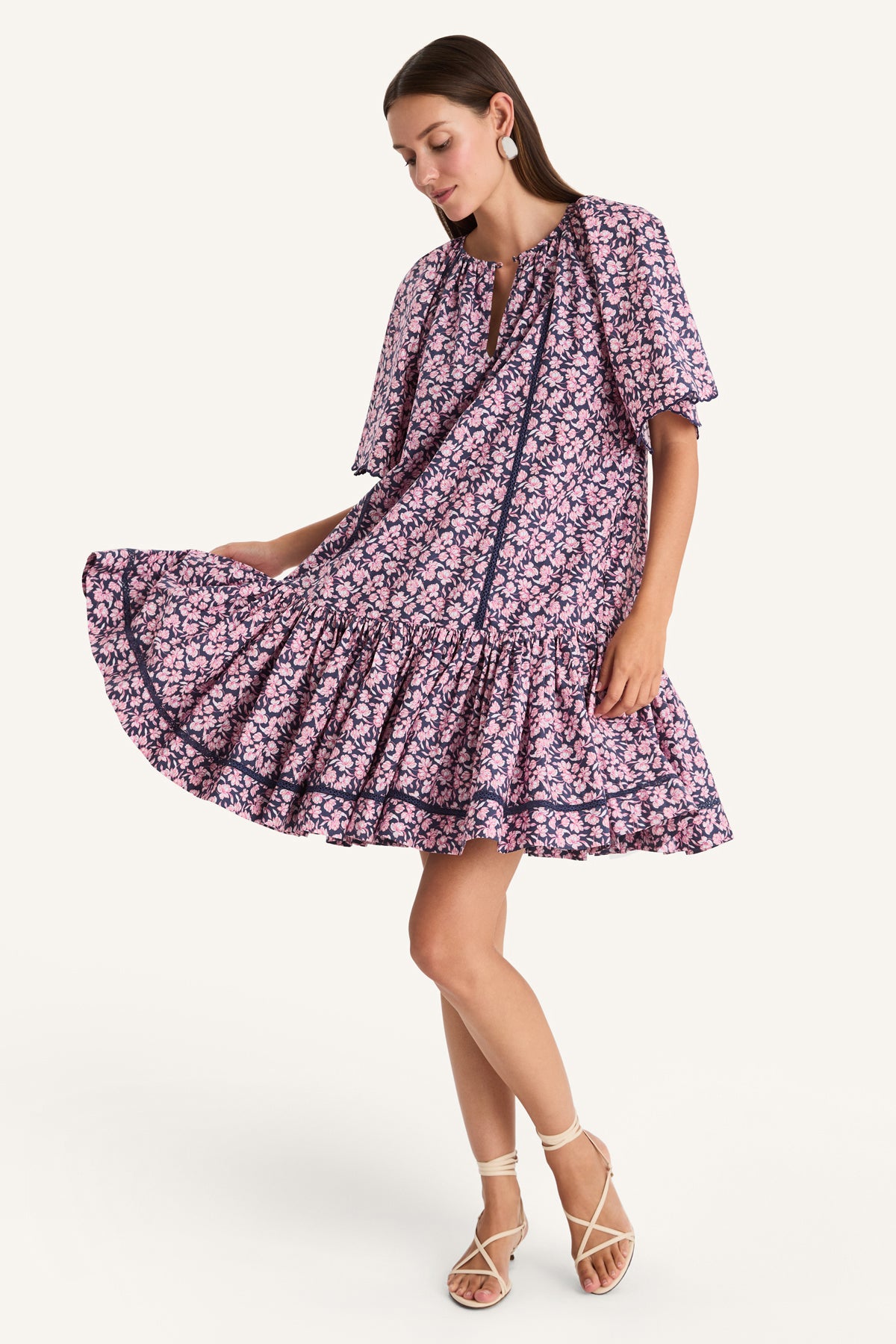 Palermo Dress in Sunset Rose Floral Print