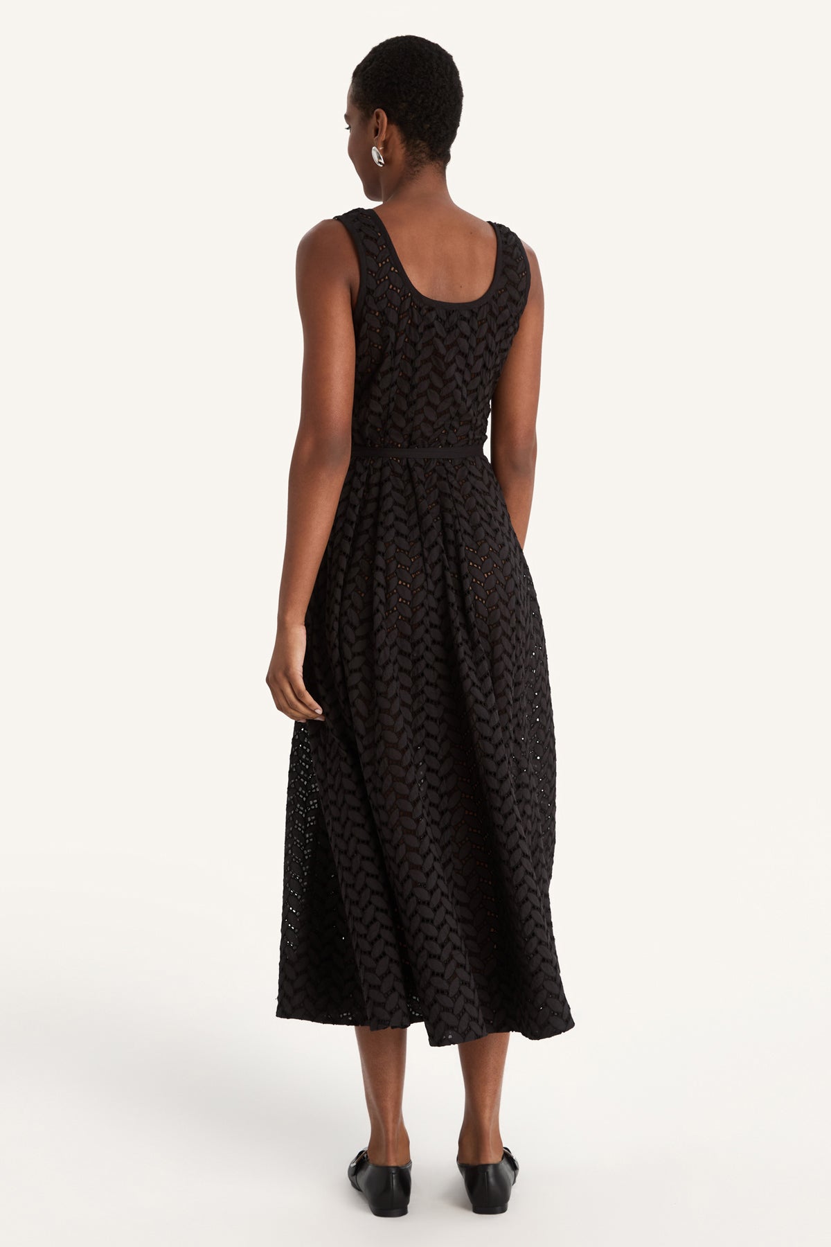 Olea Eyelet Dress in Black