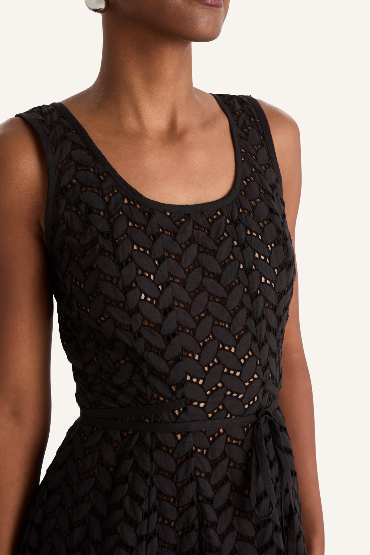 Olea Eyelet Dress in Black