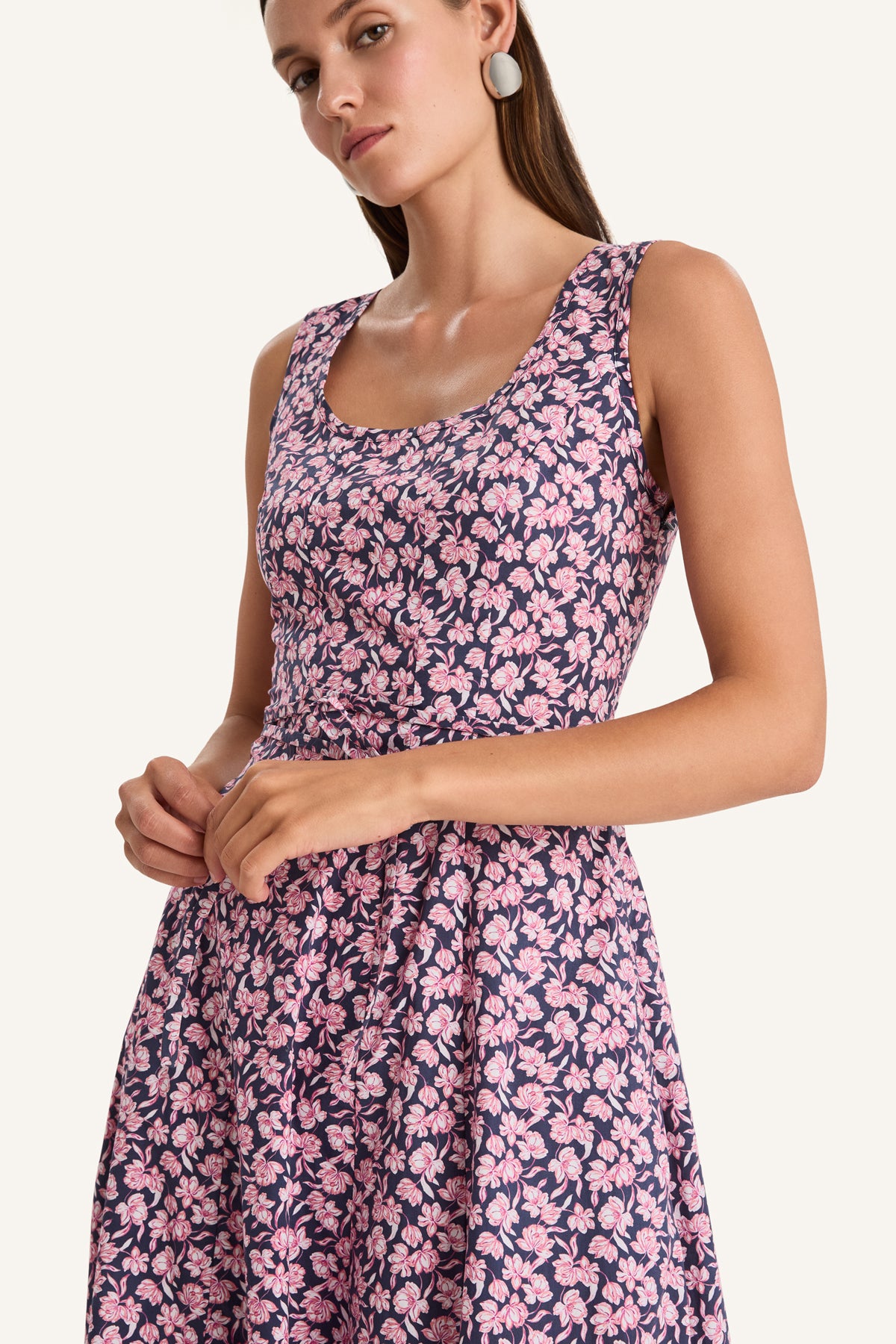 Olea Dress in Sunset Rose Floral Print