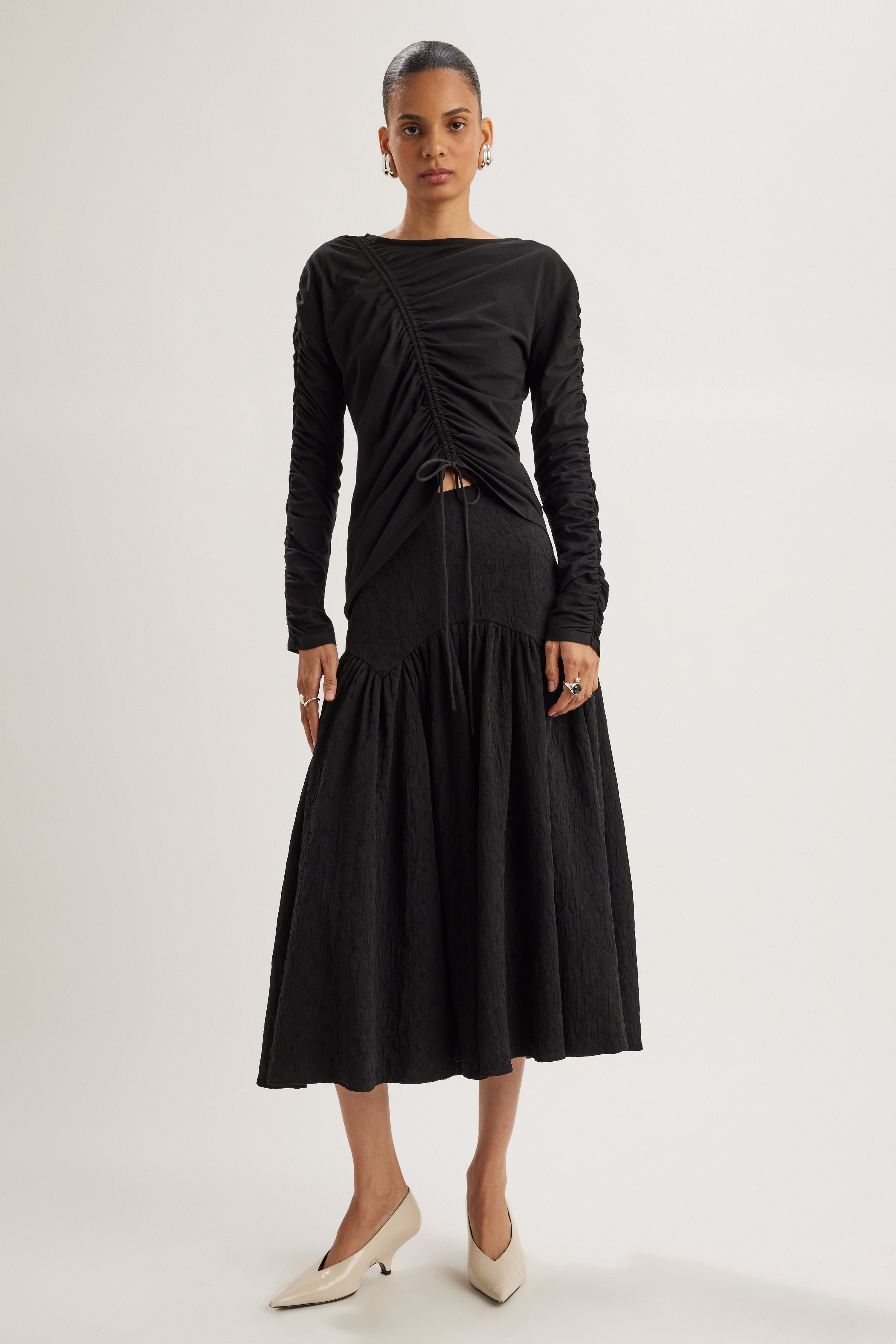Reverie Long Sleeve Top in Black