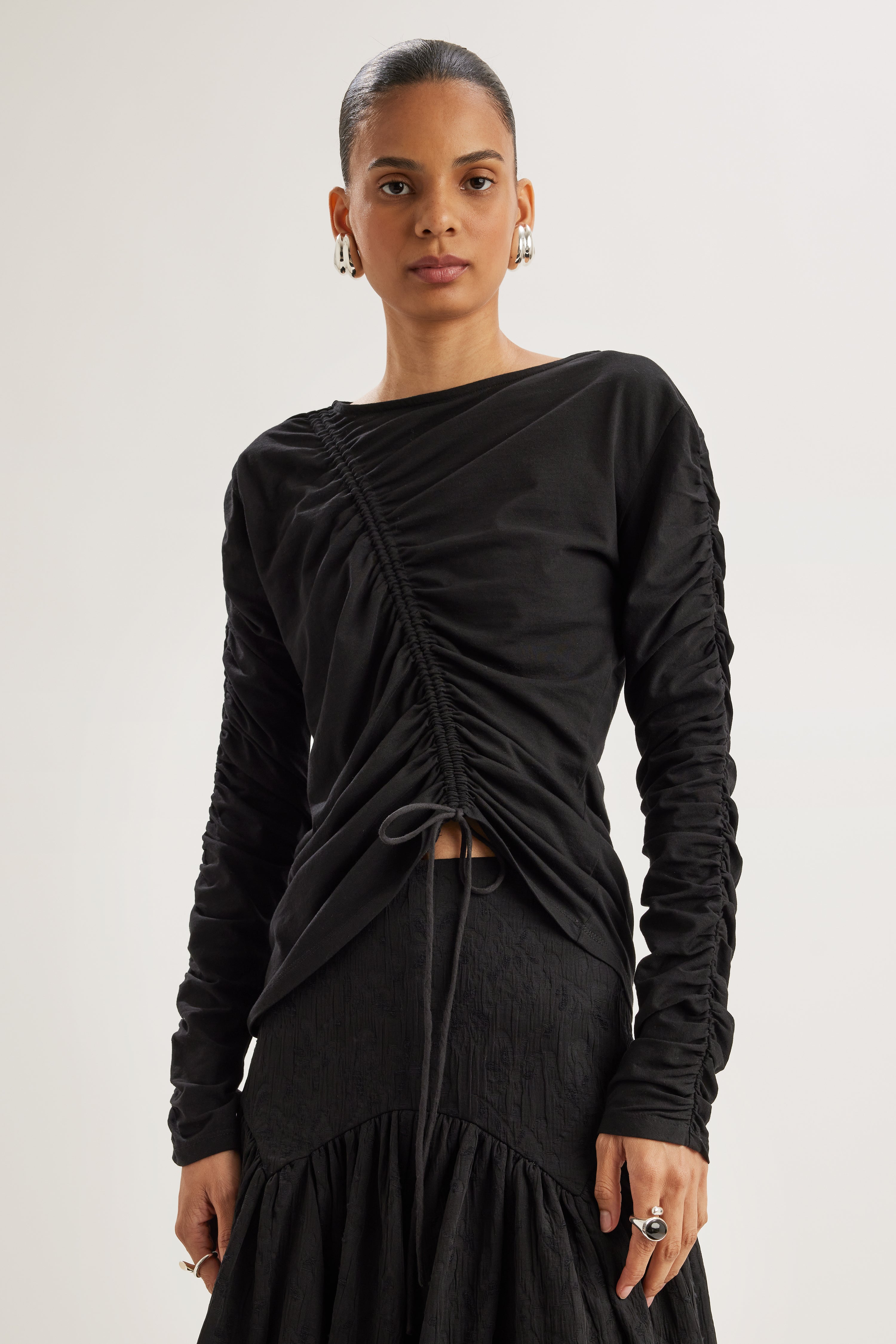 Reverie Long Sleeve Top in Black