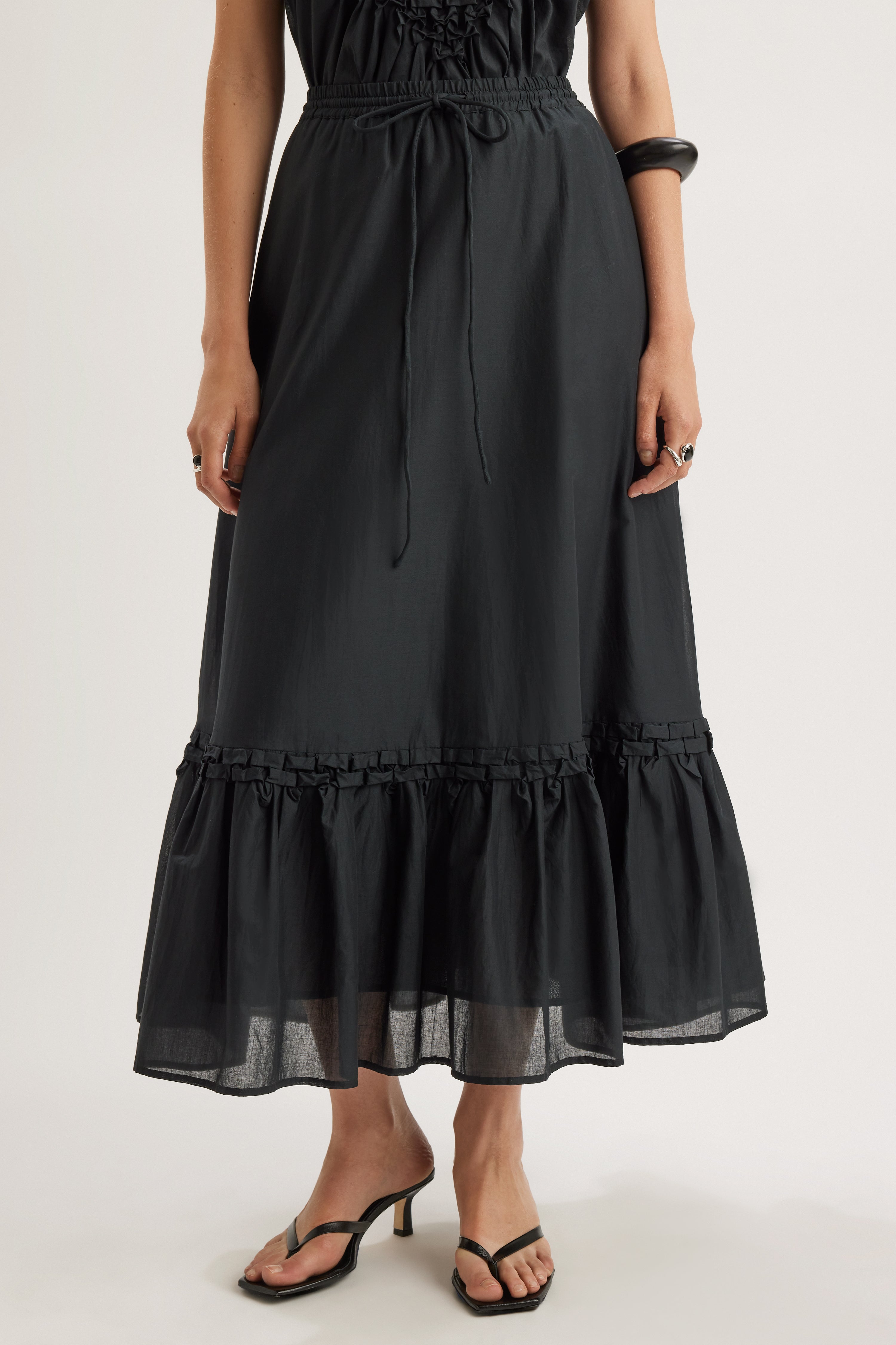 アンドマリー Andmary Mel gather skirt black ANDMARY】Mel gather skirt