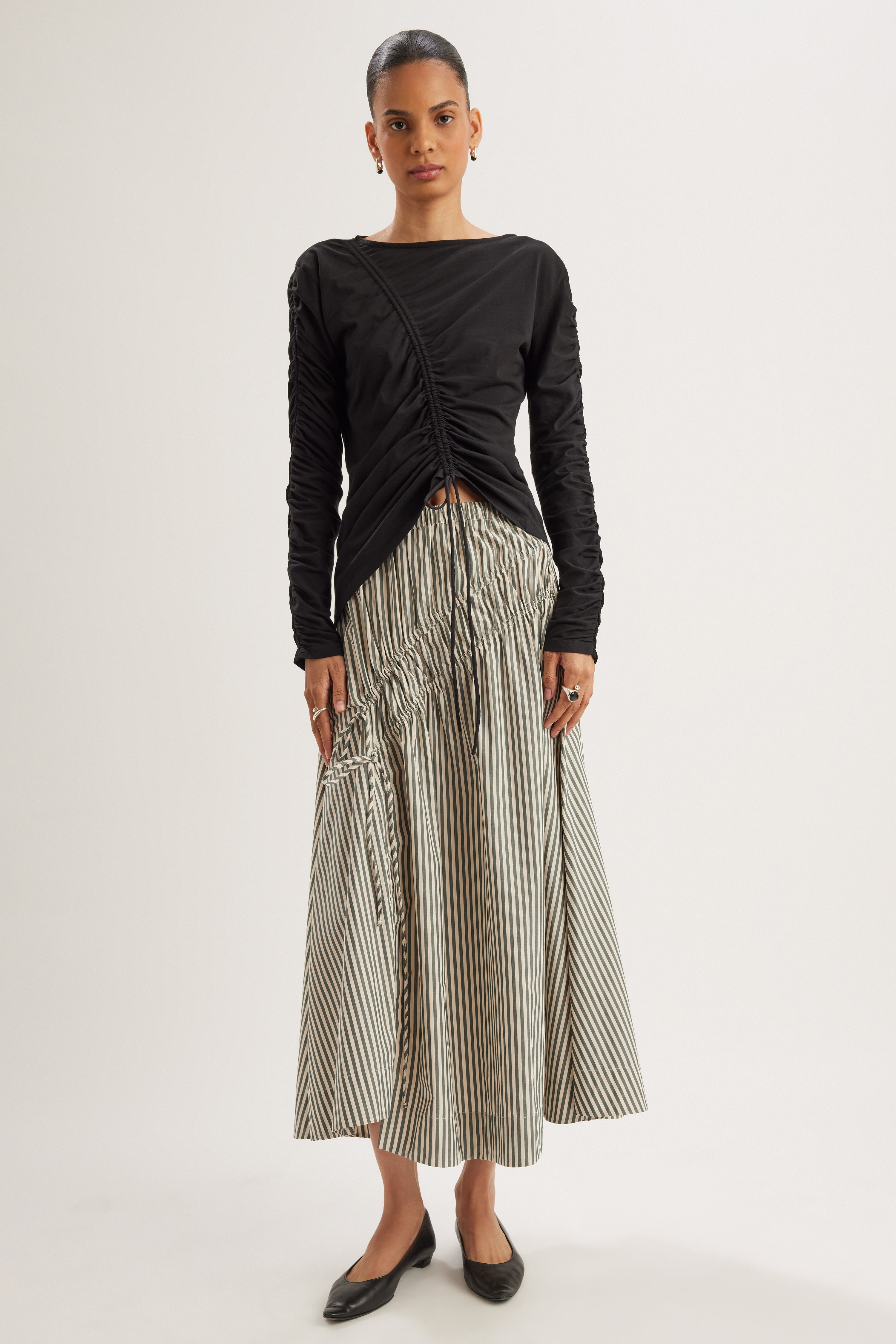 Sabine Skirt in Cedar Stripe