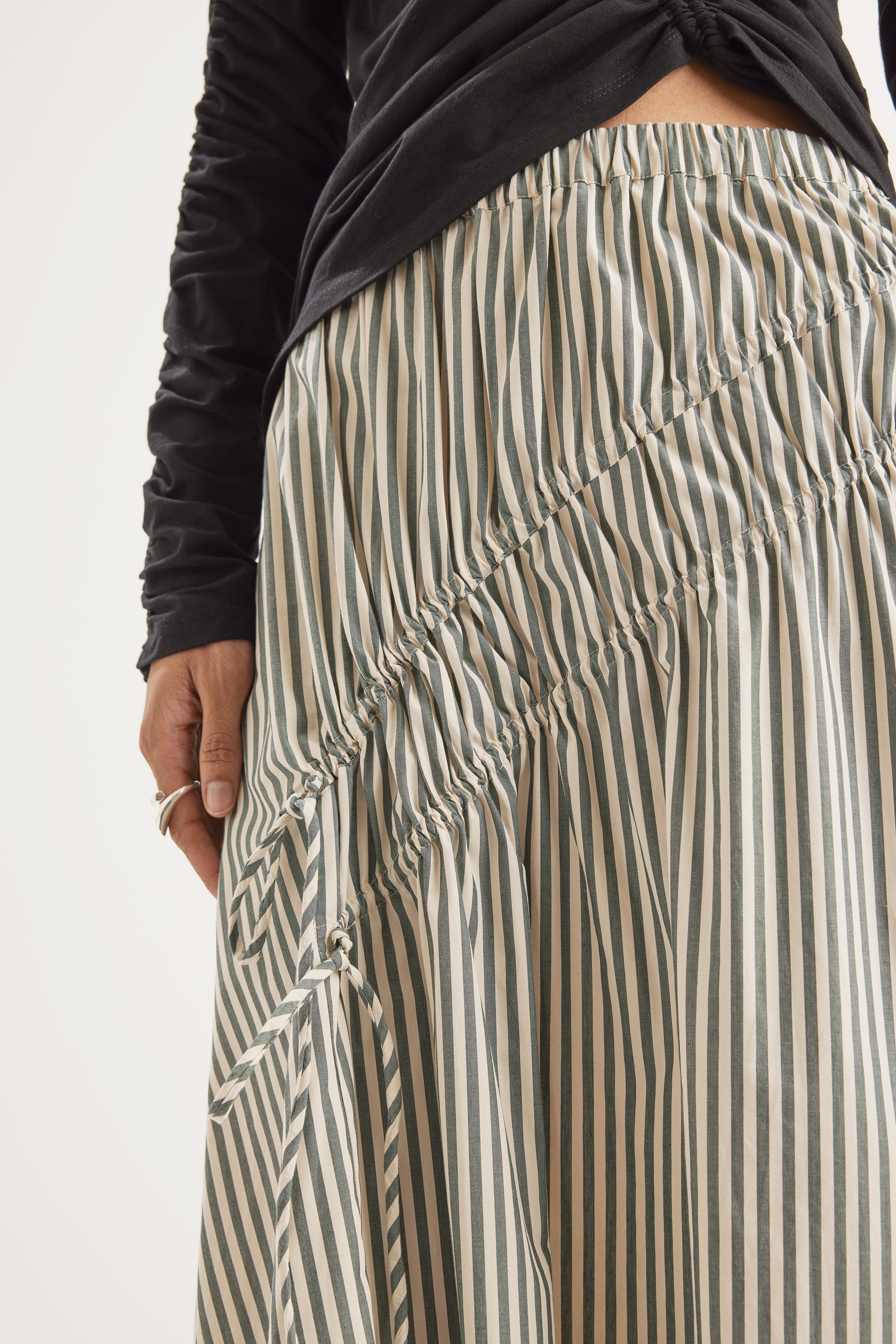 Sabine Skirt in Cedar Stripe