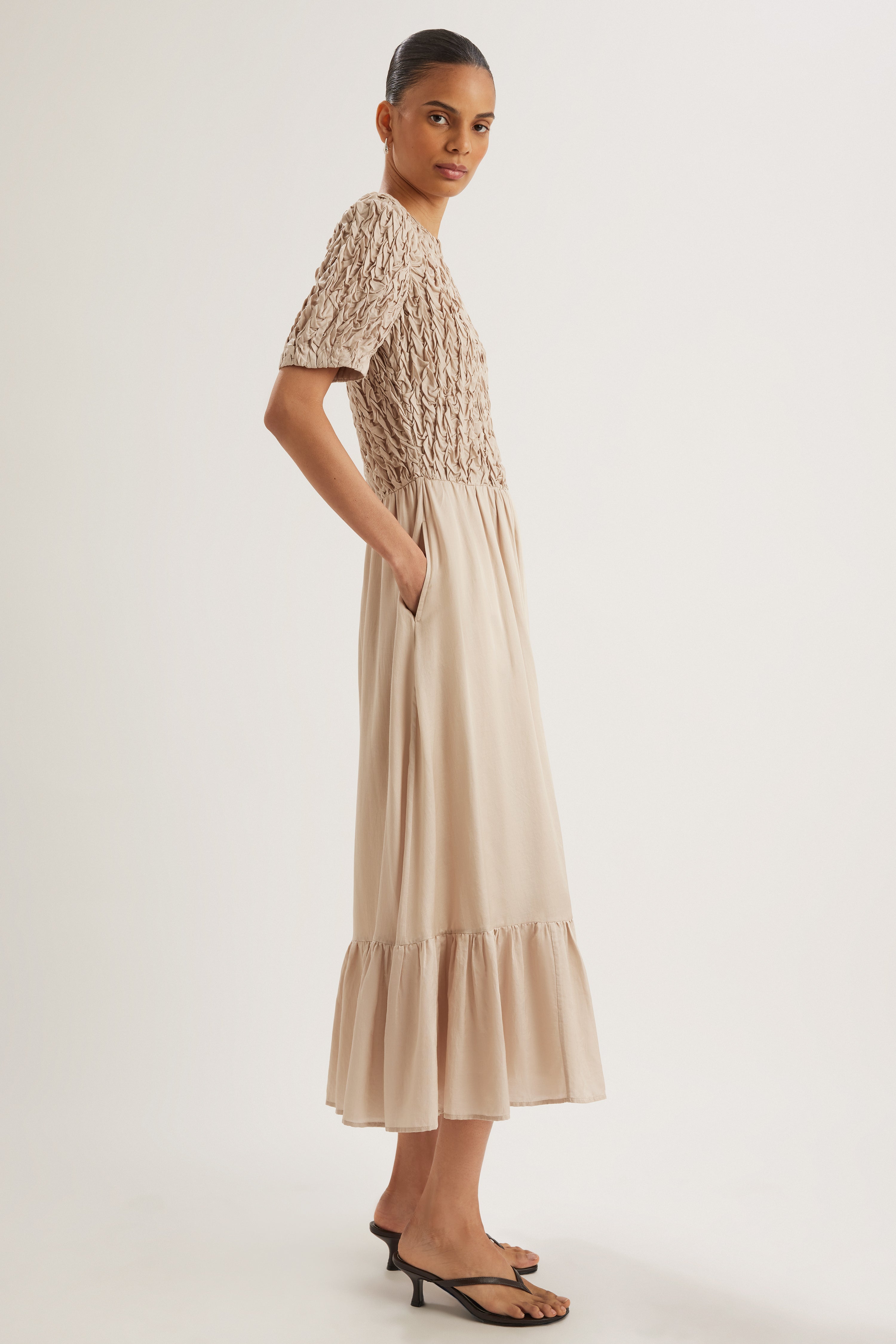 Isabel Dress in Stone