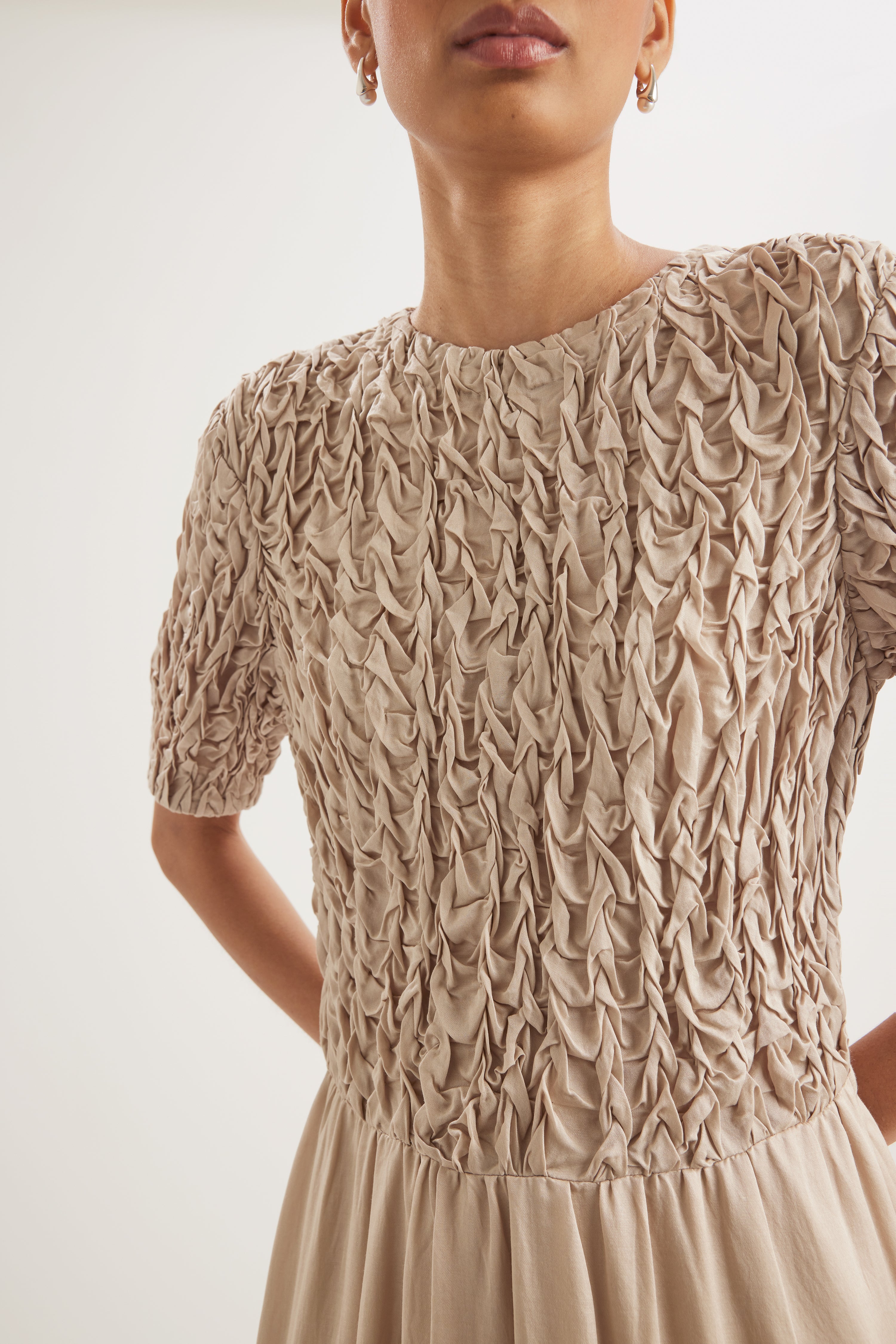 Isabel Dress in Stone