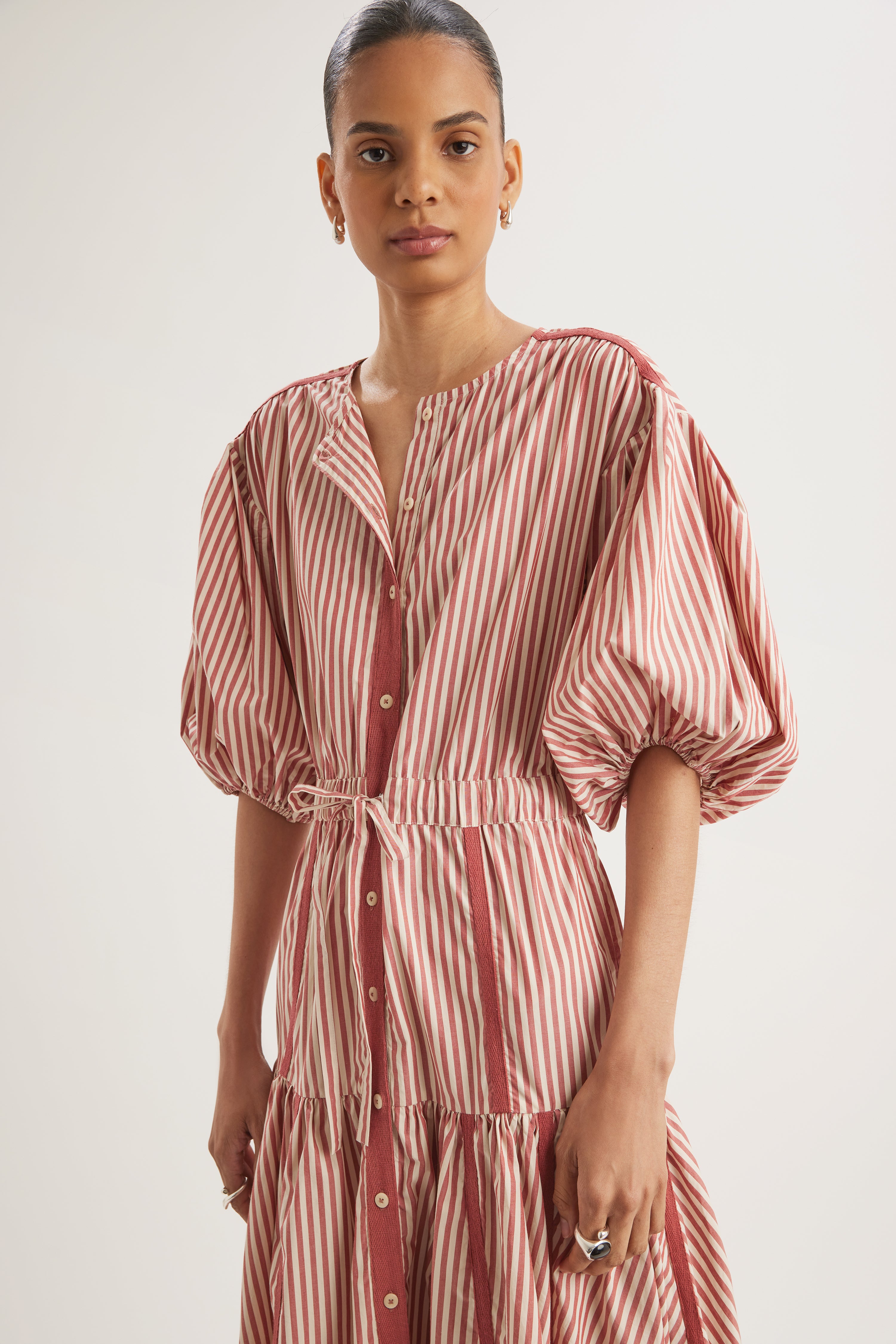Éliane Dress in Sienna Stripe