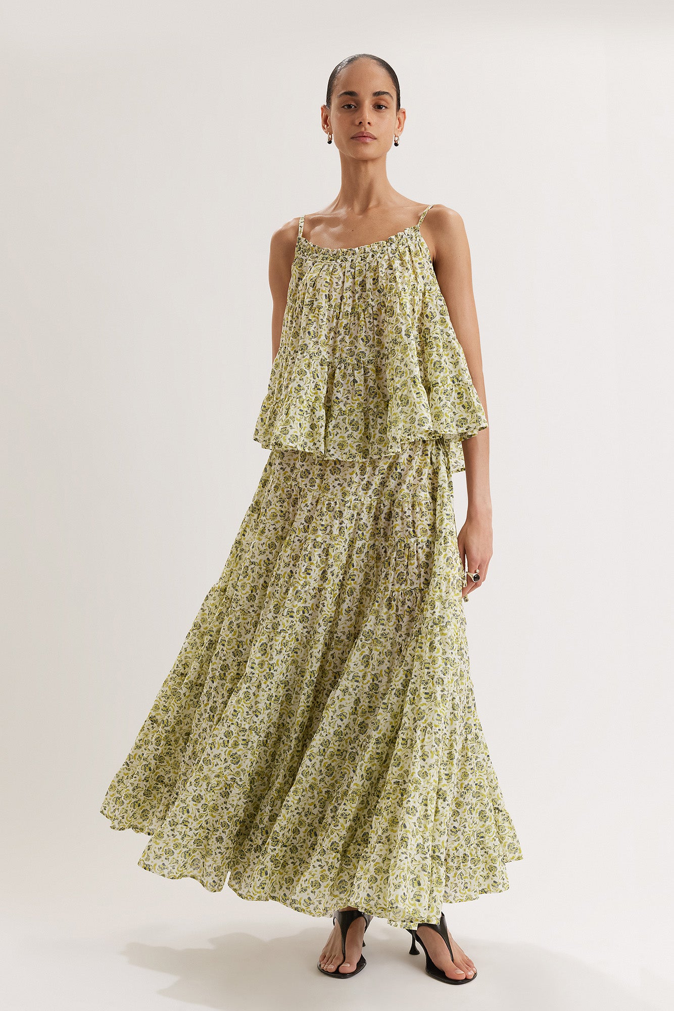 Saaz Top in Lime Floral Print