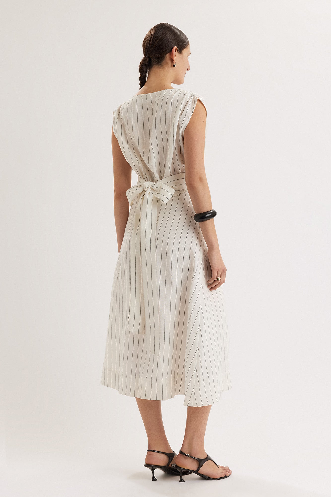 Mehar Skirt in Ivory Black Stripe