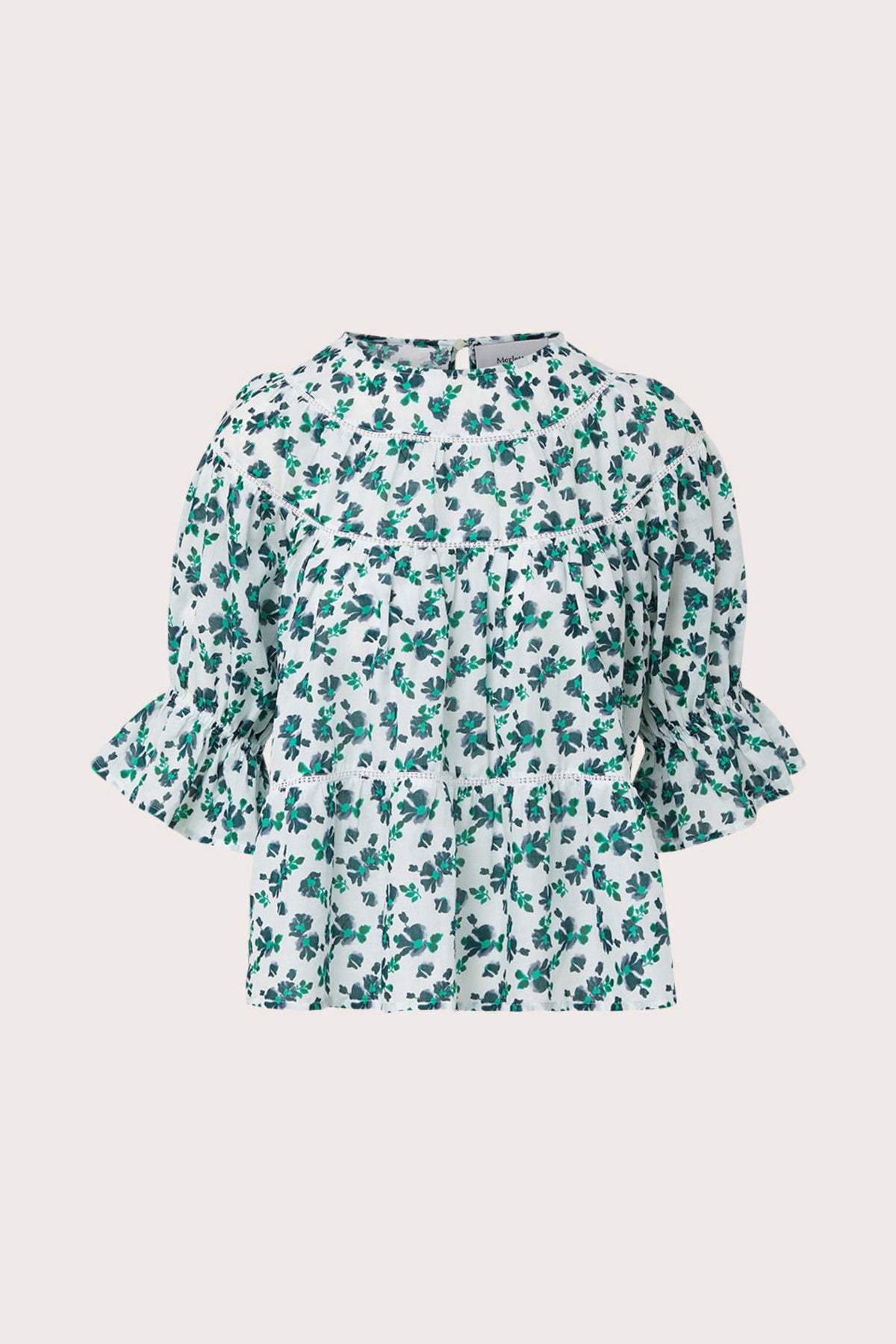 Sol Top in Navy Green Floral Print