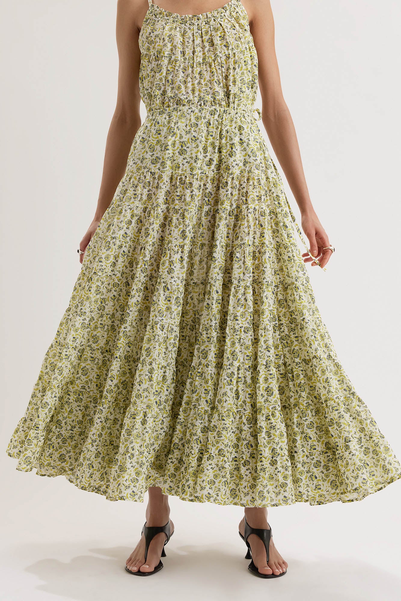 Chandni Skirt in Lime Floral Print