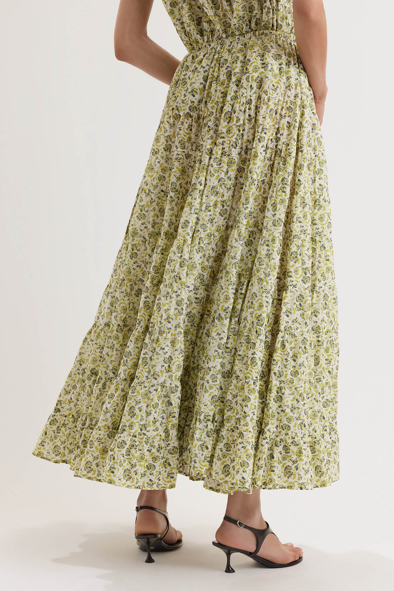 Chandni Skirt in Lime Floral Print