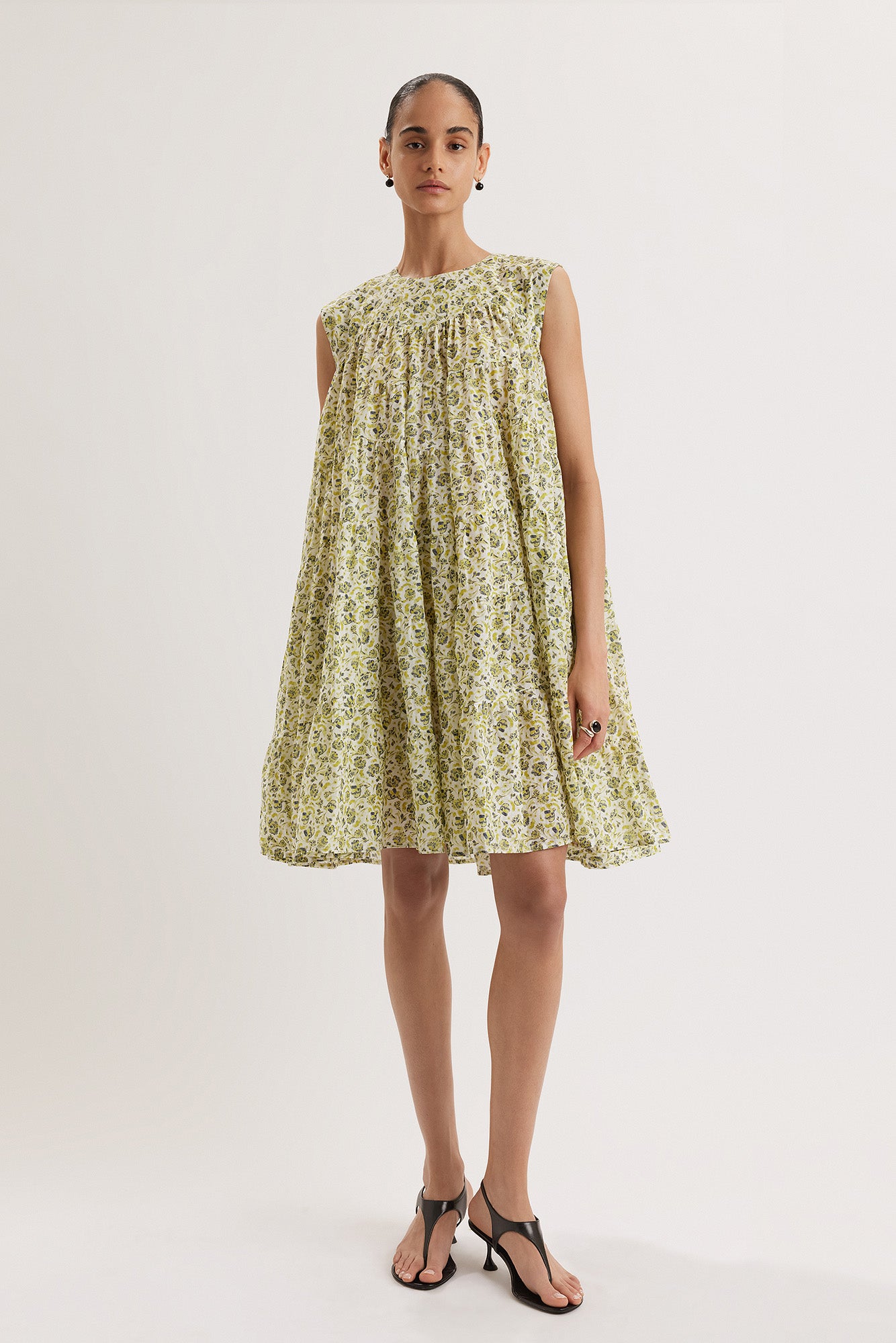 Lanai Dress in Lime Floral Print