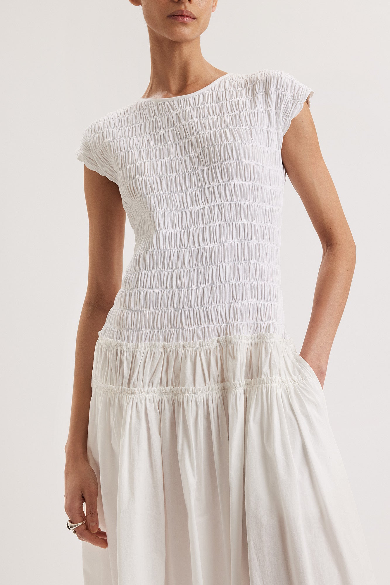 Meghna Dress in White