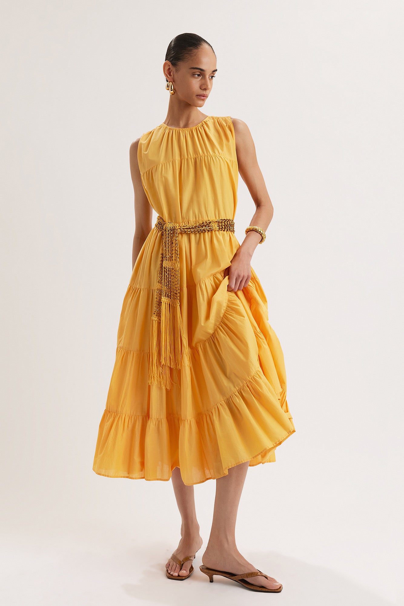 Women's Caron Dress | Color: Marigold | Size: Large by Merlette Women's Caron Dress | Color: Marigold | Size: Large by Merlette