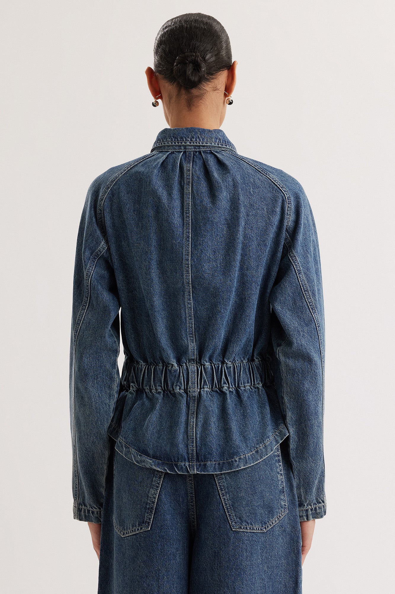 Rhea Jacket in Mid-Blue Wash