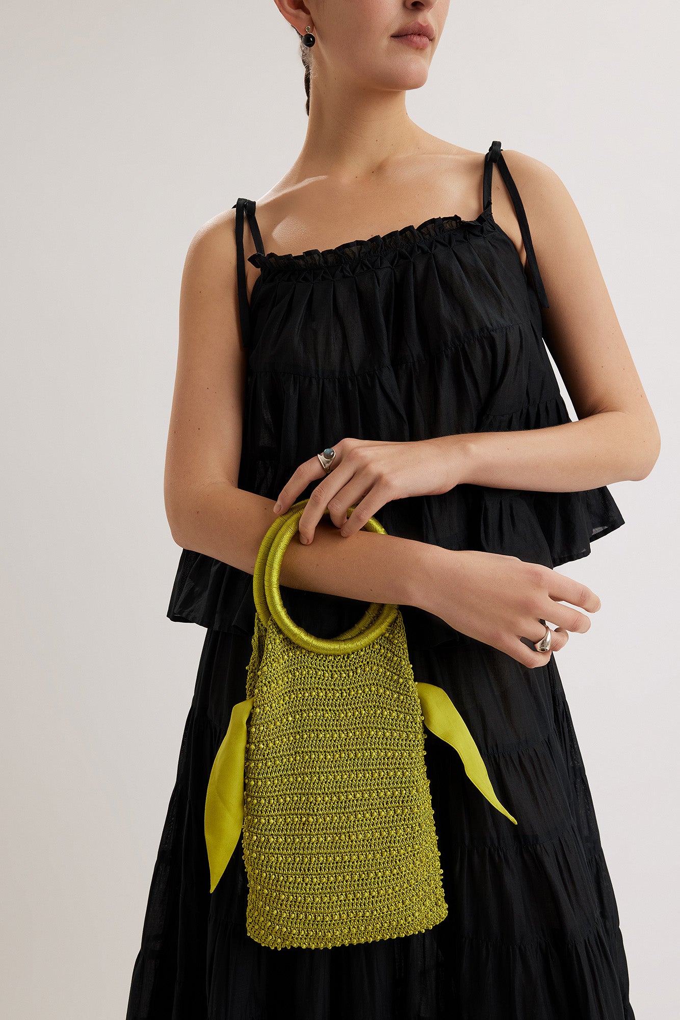 かごバッグ+ストローバッグ MANI MARIS    journey Maris Bag in Lime
