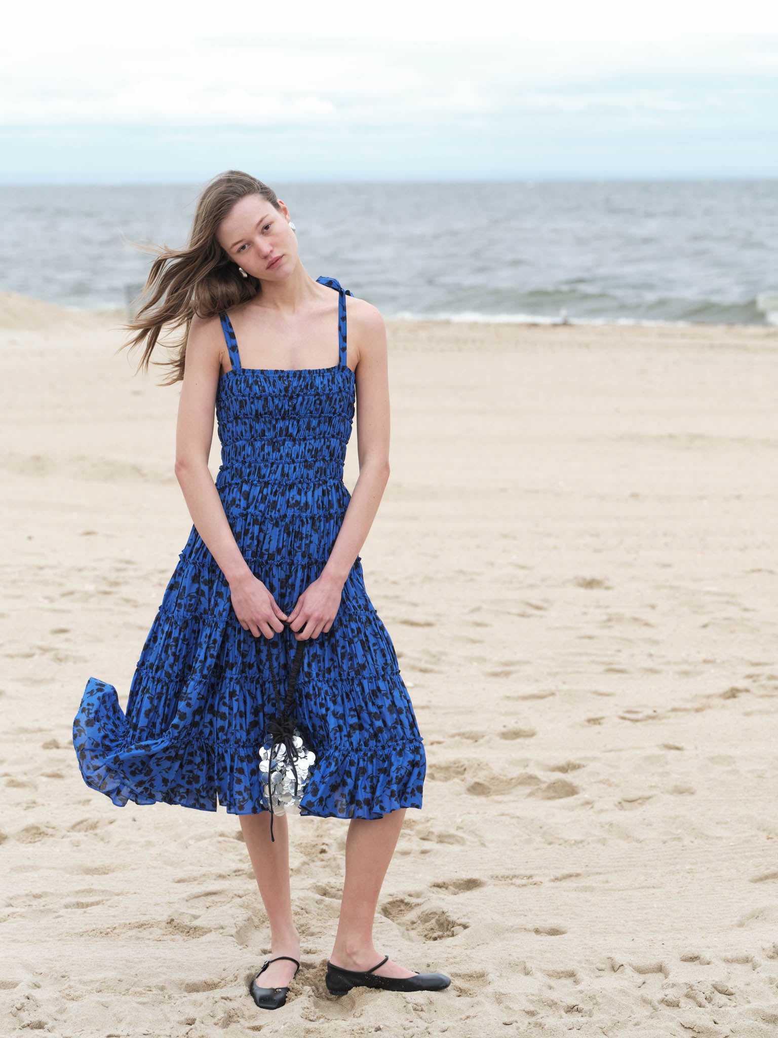 Galet Dress in Cobalt Ink Floral Print