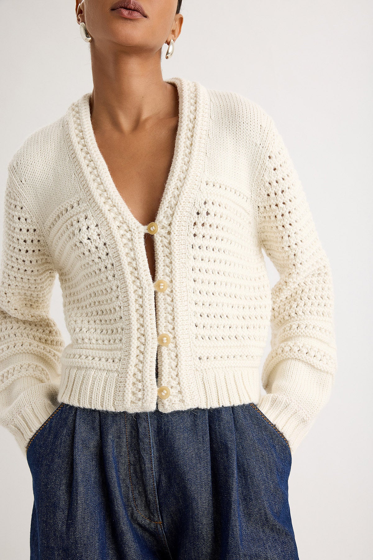 Malinalli Cardigan in Ivory