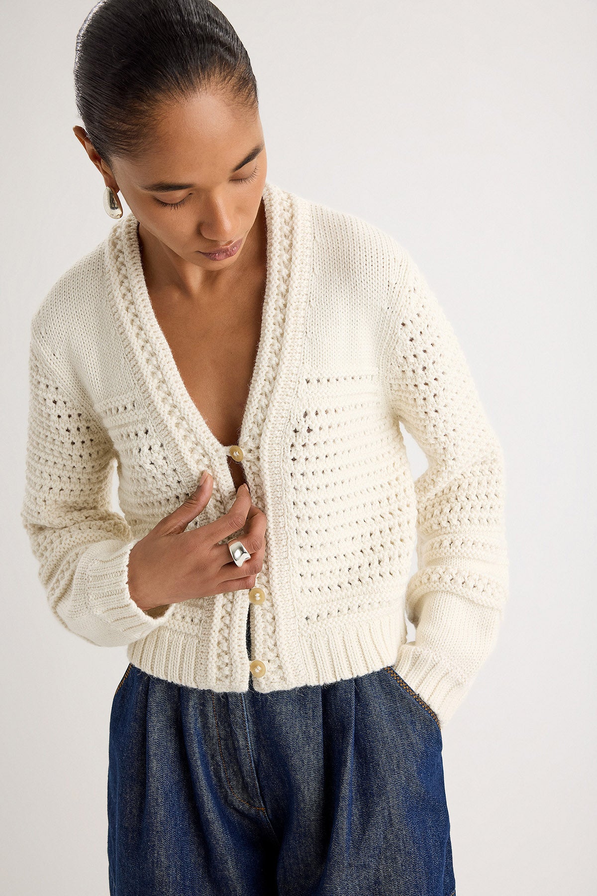Malinalli Cardigan in Ivory