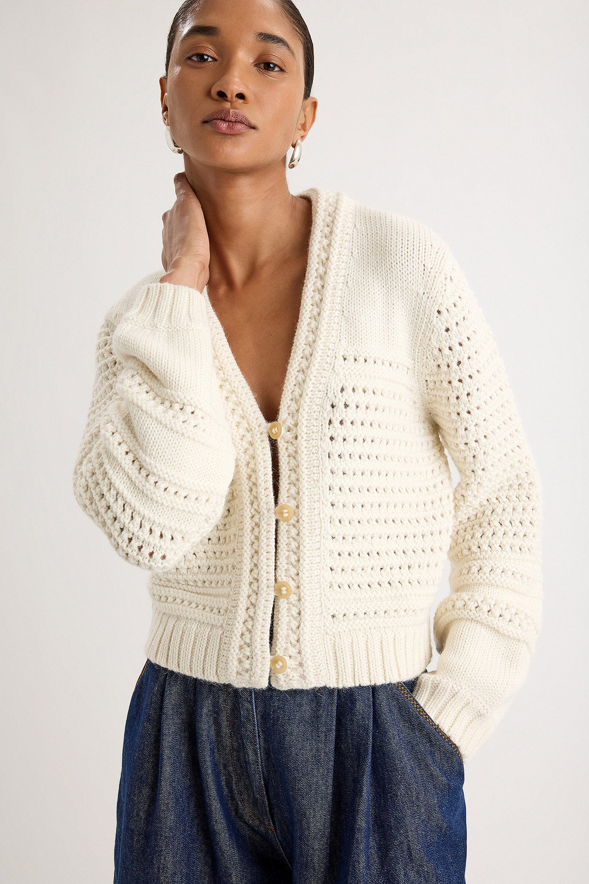 Malinalli Cardigan in Ivory