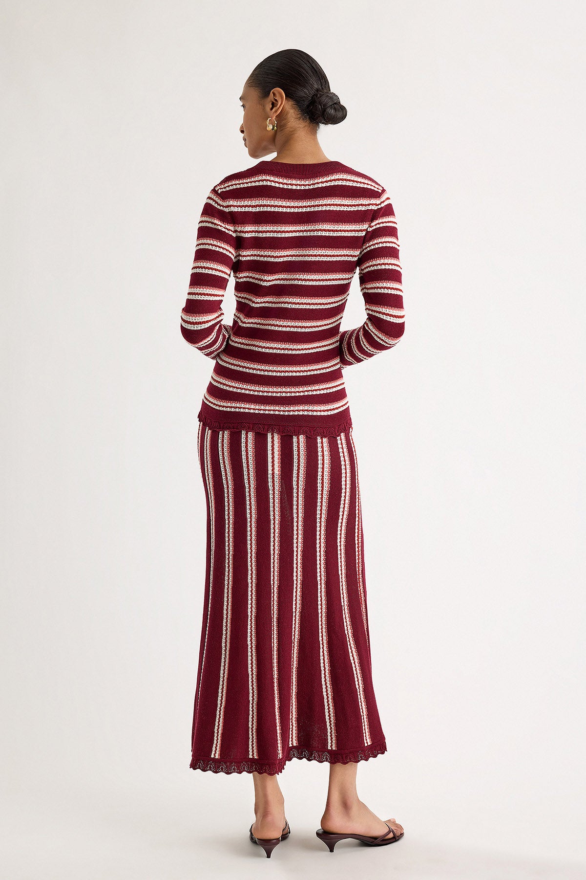 Izel Top in Bordeaux Stripe