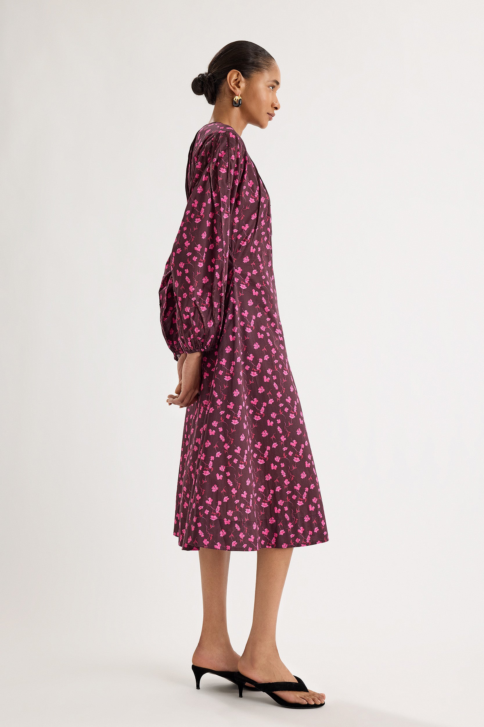 Sombra Dress in Berry Floral Print
