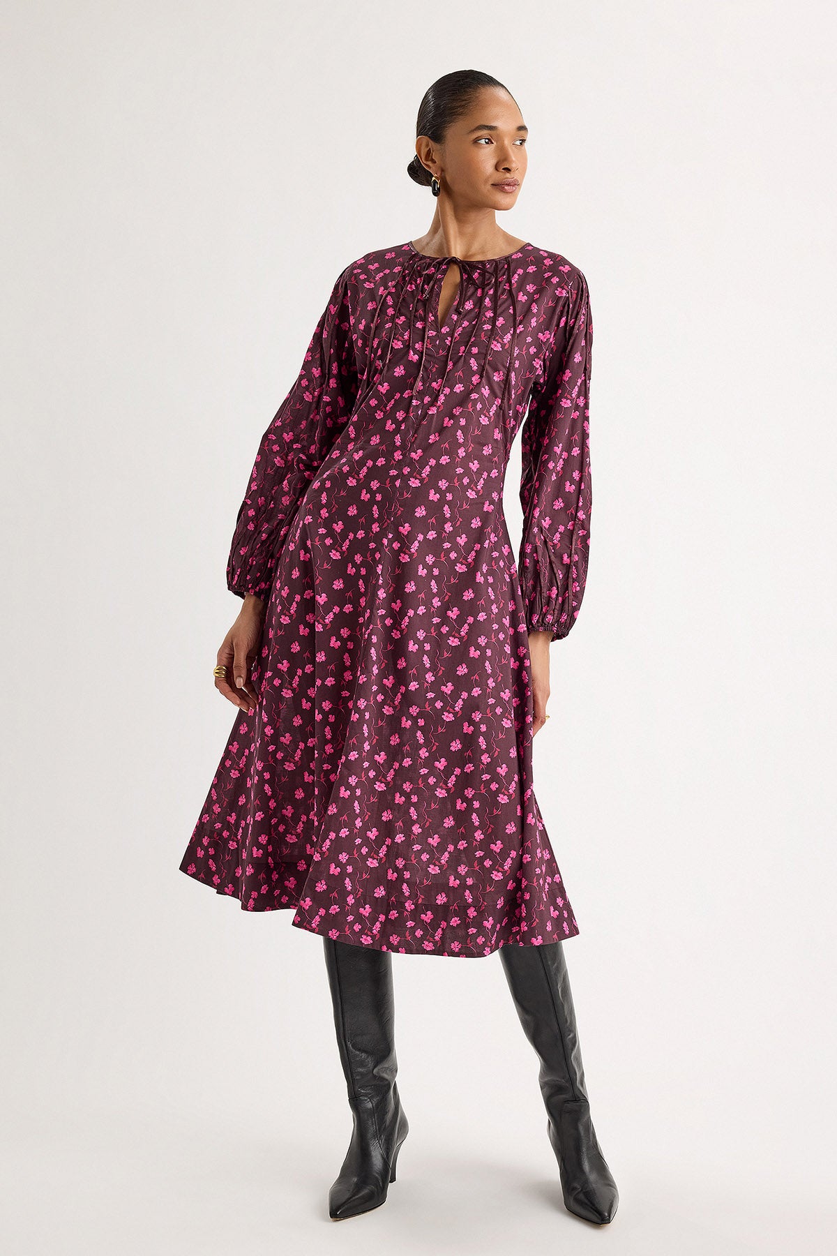 Sombra Dress in Berry Floral Print