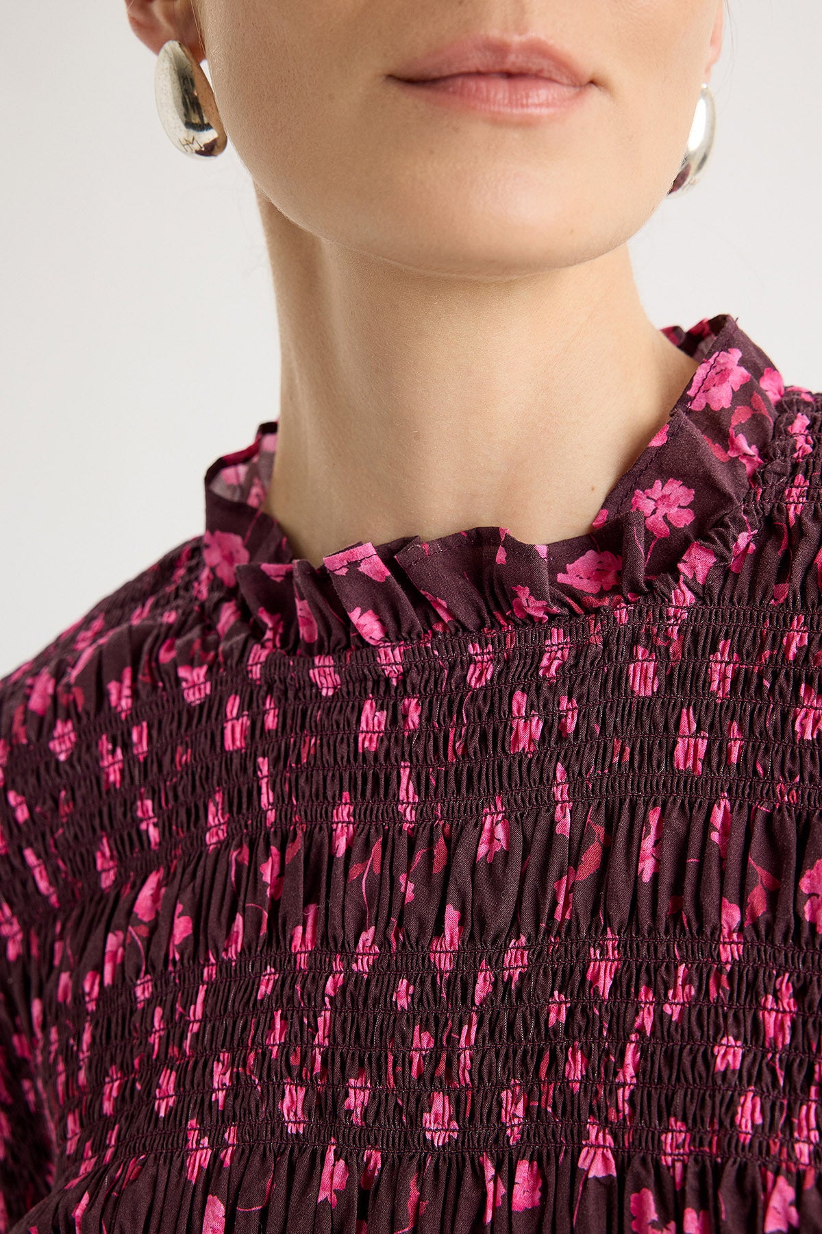 Norra Top in Berry Floral Print